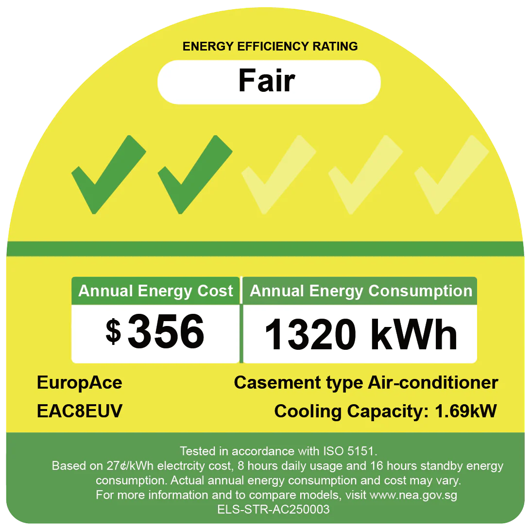 EuropAce EAC8EUV 8,000 BTU Inverter Casement Aircon | UV Air Purification - Image 3