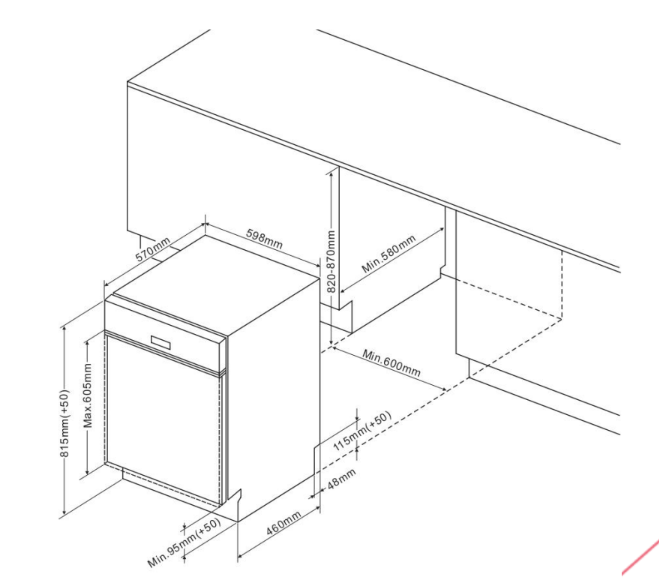 Brandt BDB424VXA 60cm Semi‑Integrated Dishwasher - Image 2