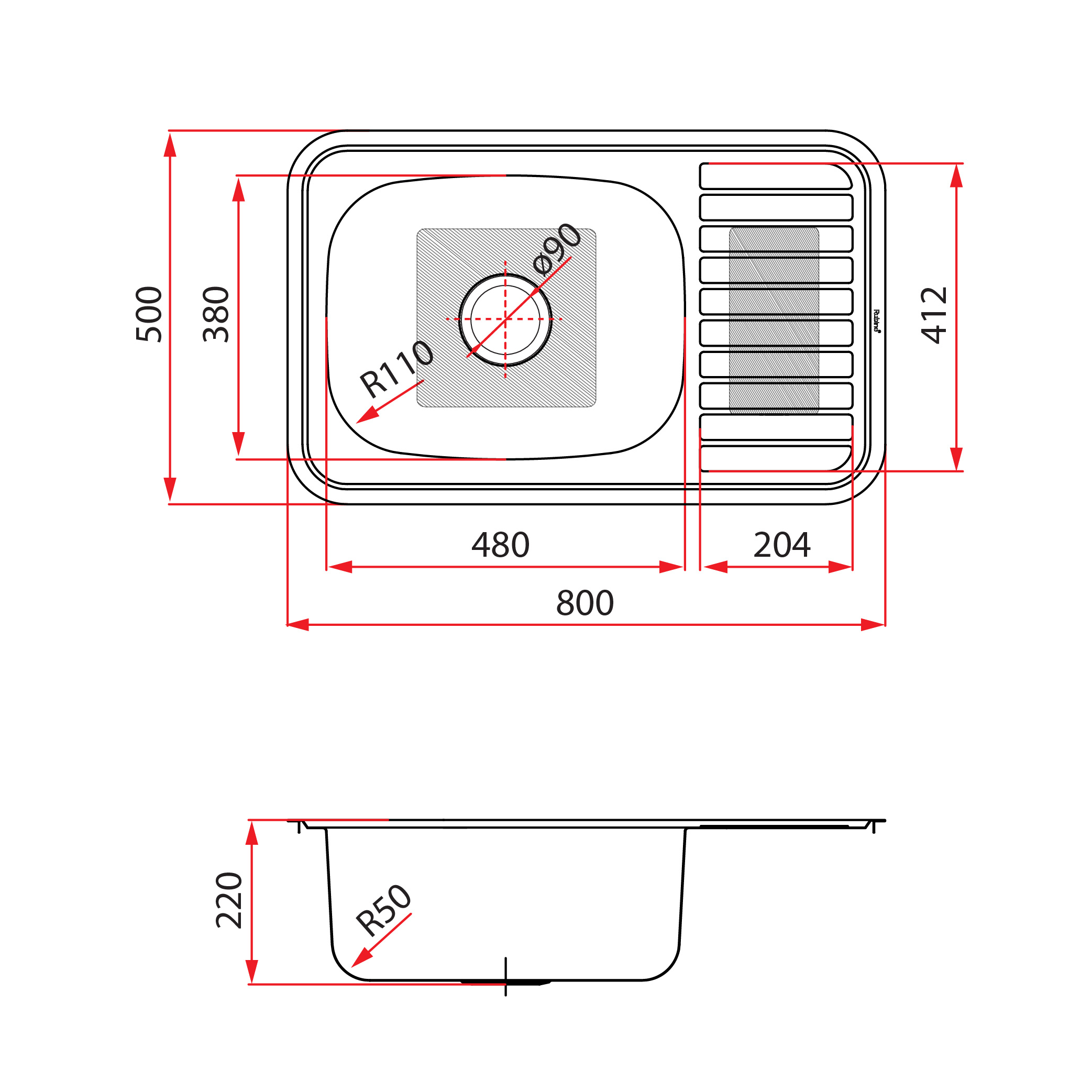 Rubine BMX 611 kitchen sink - Image 3