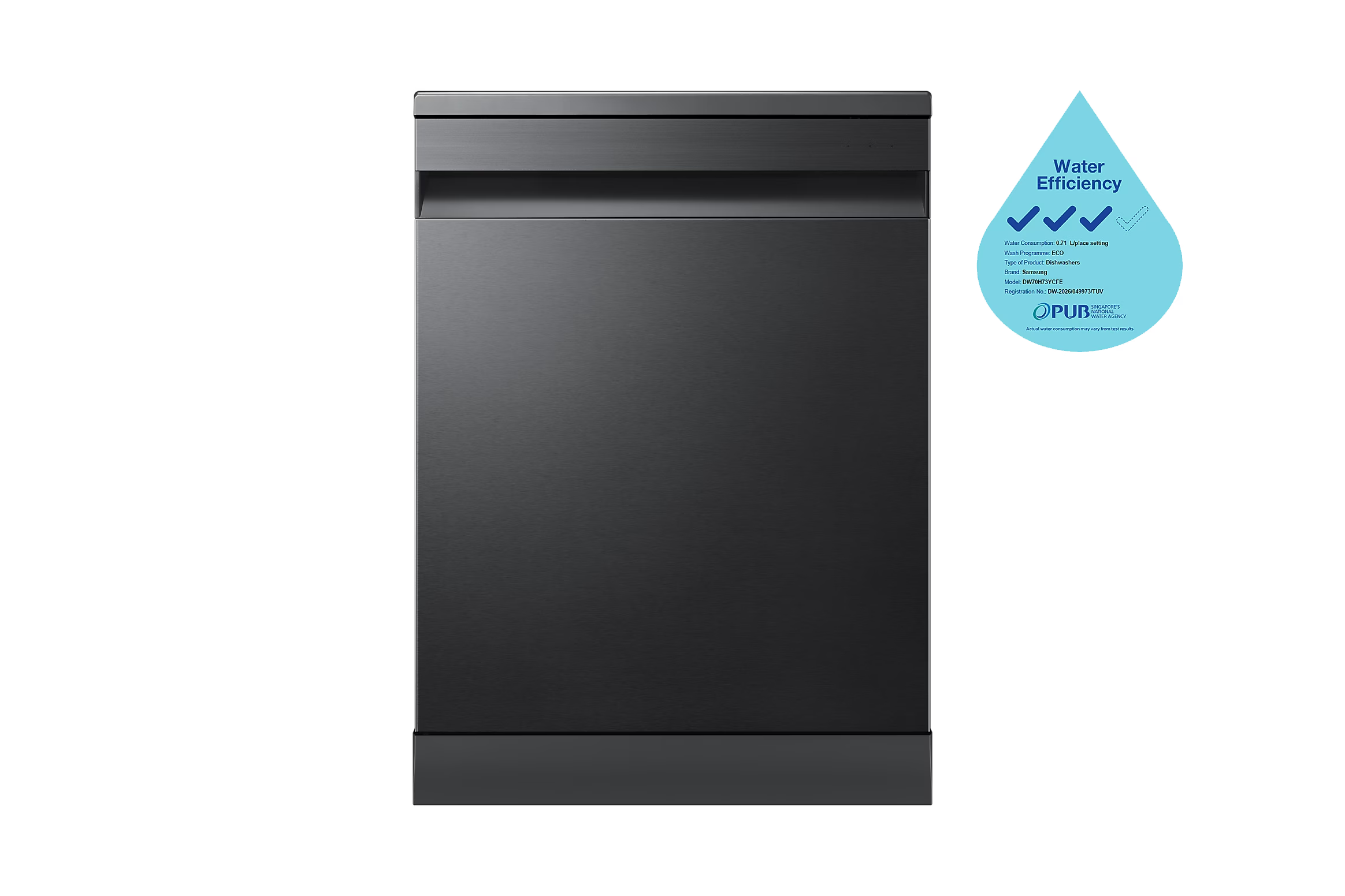 Samsung DW70H73YCFESP 60cm Freestanding Dishwasher | Hygiene Care | AutoRelease™ Drying | 14 Place Settings | Black STSS (promo offer end 16-09-2026)