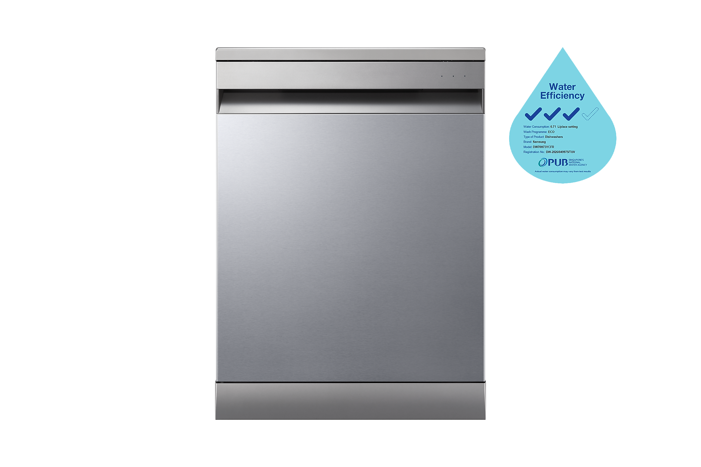Samsung DW70H73YCFRSP 60cm Freestanding Dishwasher | Hygiene Care | AutoRelease™ Drying | 14 Place Settings